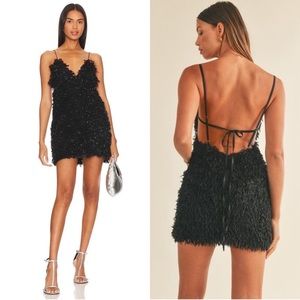 NEW FOR LOVE & LEMONS kamara mini dress in black SZ medium